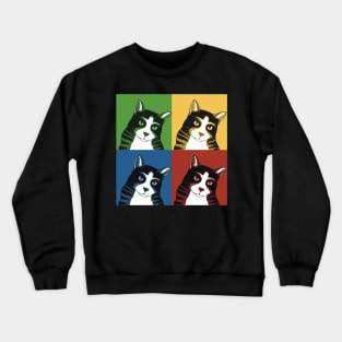 Portrait of cat in pop art style Crewneck Sweatshirt
